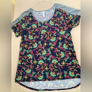 LuLaRoe Multicolor Floral Short Sleeve Tee